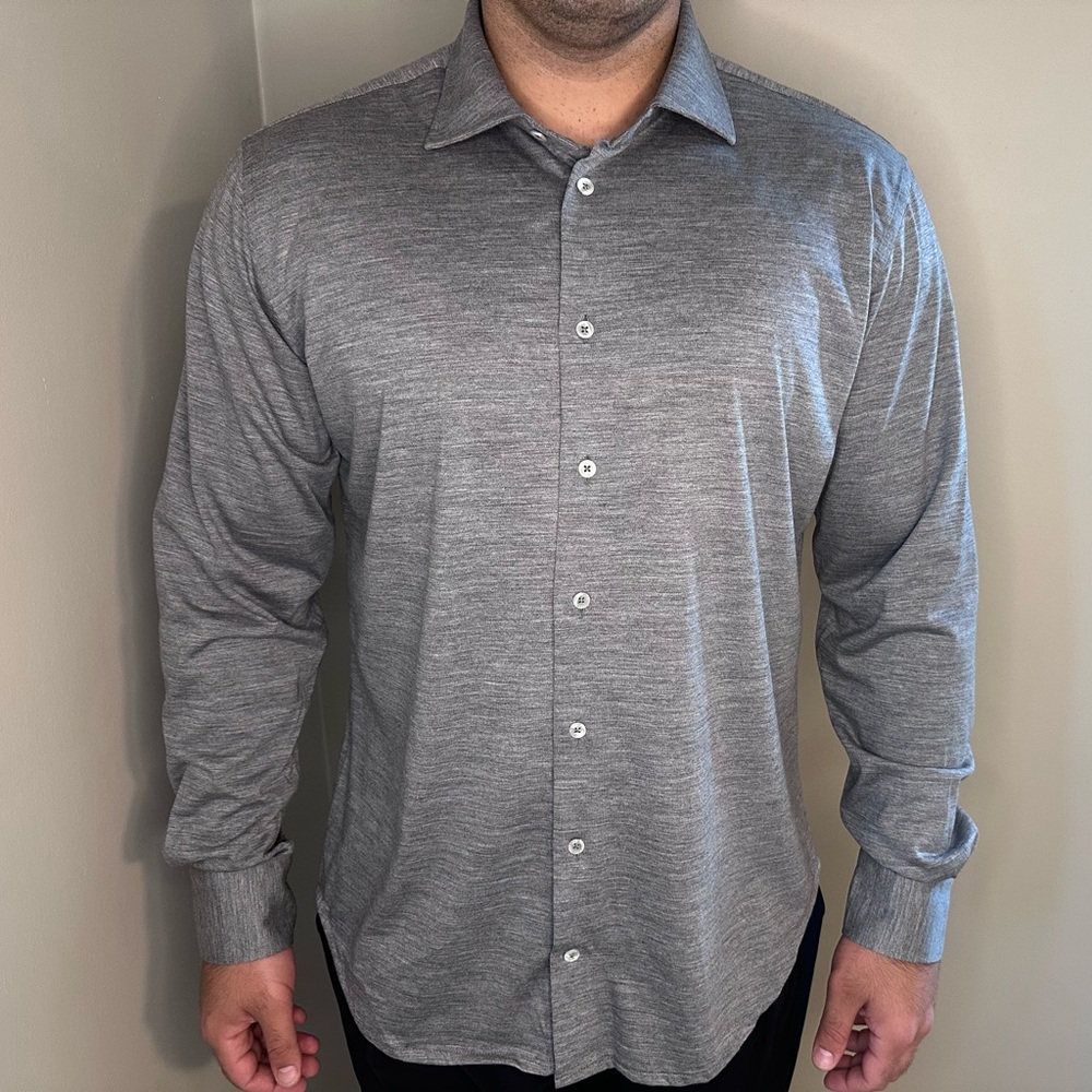 MAURIZIO BALDASSARI Jersey Spread Collar Shirt